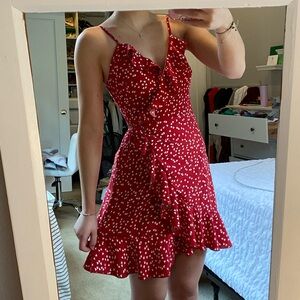 Red Wrap Around Dress Size Small